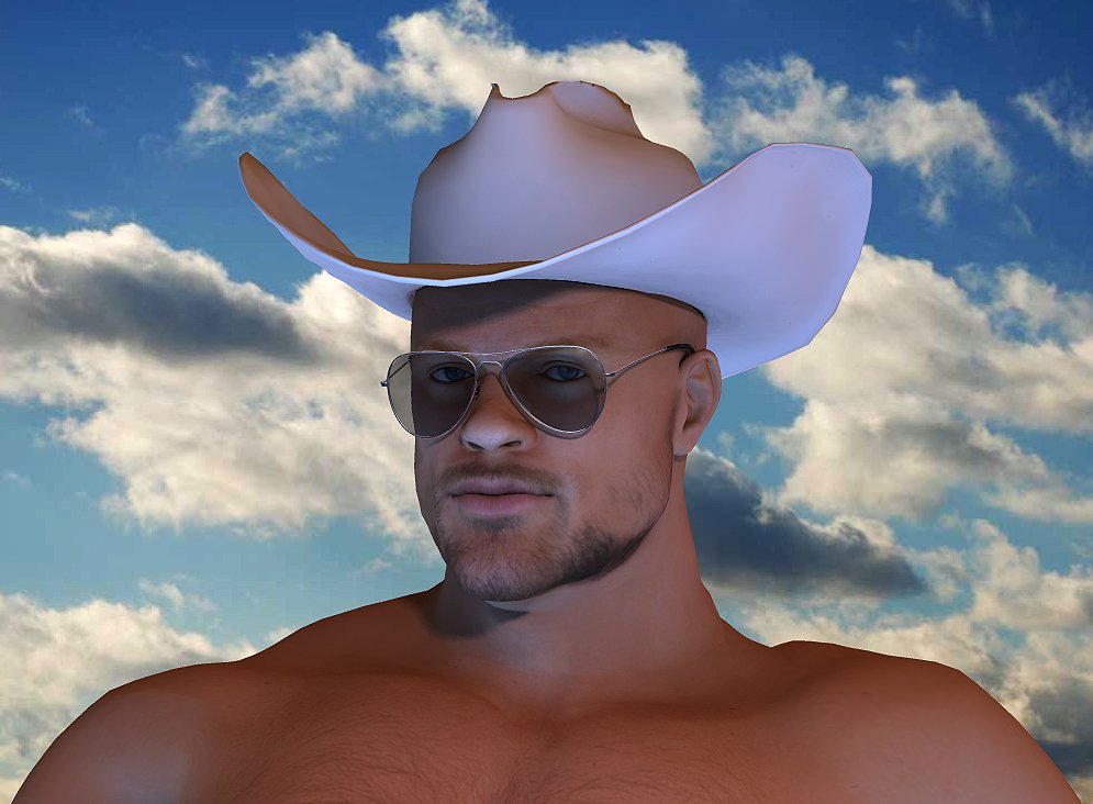 cowboy wearing sunglasses